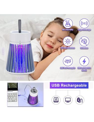 Безжична UV лампа срещи комари с батерия