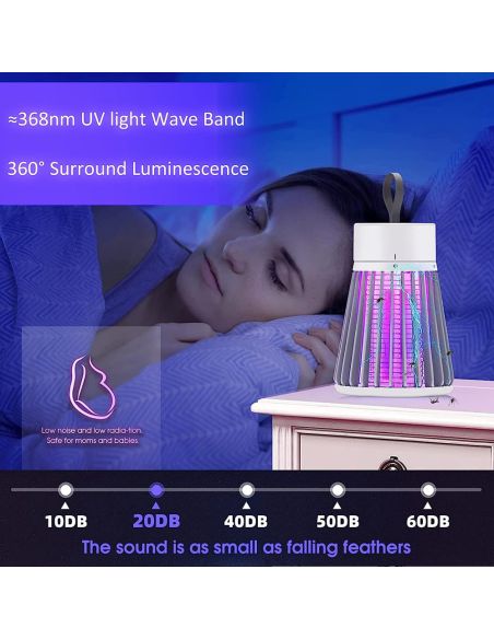Безжична UV лампа срещи комари с батерия