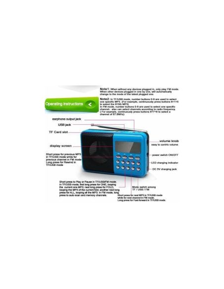 Портативно радио MP3, мощен високоговорител