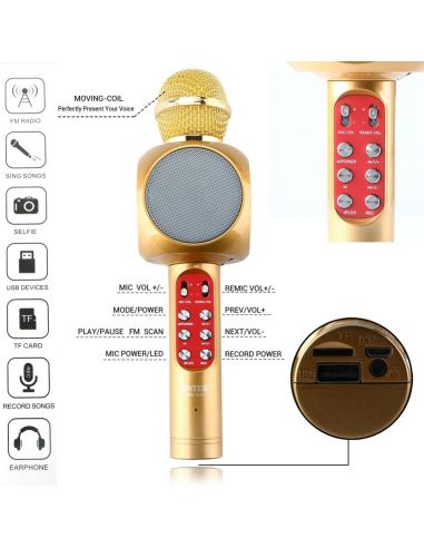 Караоке микрофон с вградена тонколона и bluetooth WSTER WS-1816
