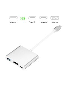 Конвертор адаптер от USB Type C към HDMI, USB 3.00 и Type