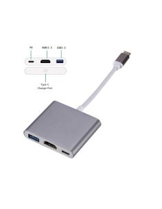 Конвертор адаптер от USB Type C към HDMI, USB 3.00 и Type 2