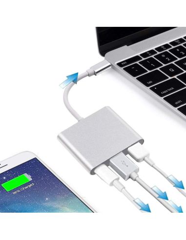 Конвертор адаптер от USB Type C към HDMI, USB 3.00 и Type