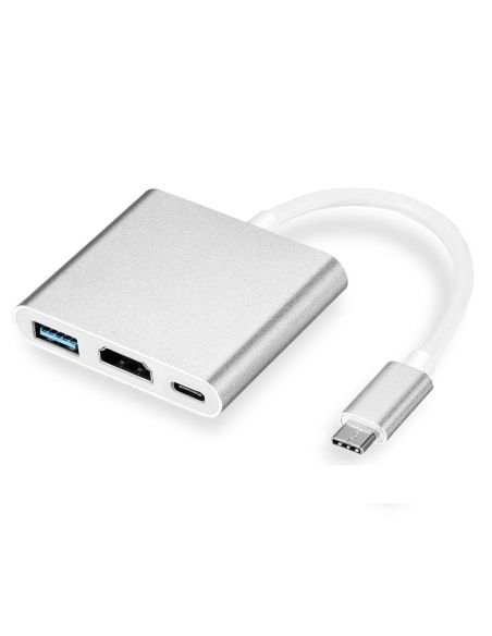 Конвертор адаптер от USB Type C към HDMI, USB 3.00 и Type