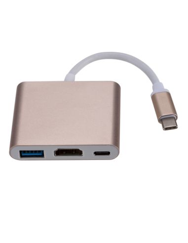 Конвертор адаптер от USB Type C към HDMI, USB 3.00 и Type