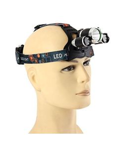 Супер мощен троен LED челник с акумулаторни батерии и  LED диоди