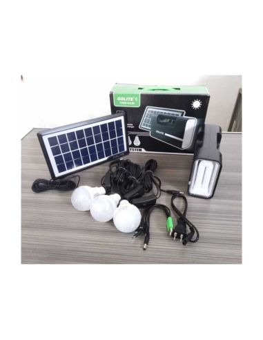 Мобилна соларна система GDLITE, 3 LED крушки, USB вход