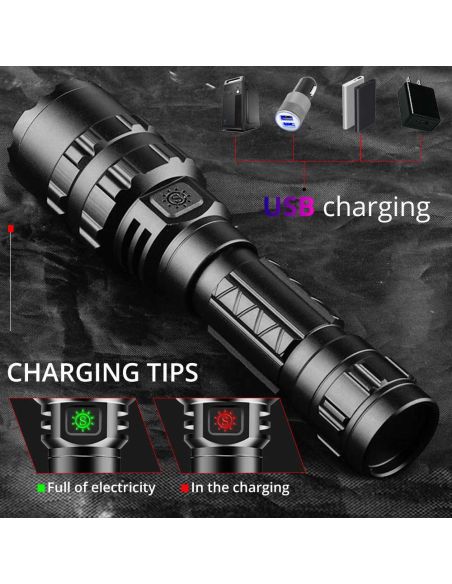 Супер мощен LED фенер от ново поколение XHP50 с четворна мощност CREE T6