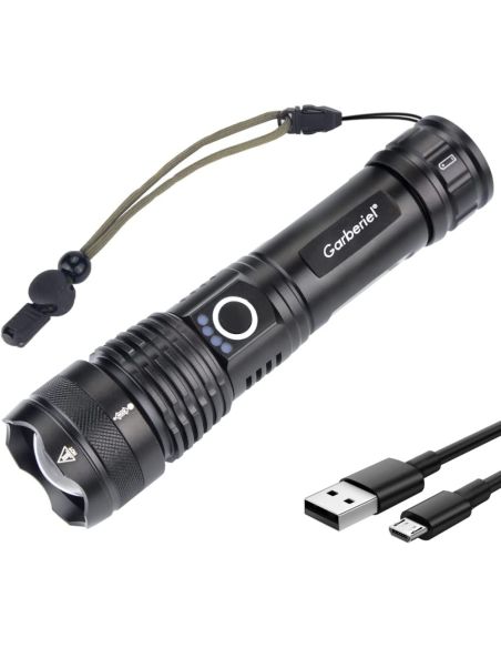 Мощен лед фенер 8000 лумен POLICE, USB, акумулаторен, зуум, водоустойчив
