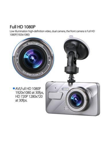 Видеорегистратор за кола с 2 камери FULL HD 1296P с камера за паркиране