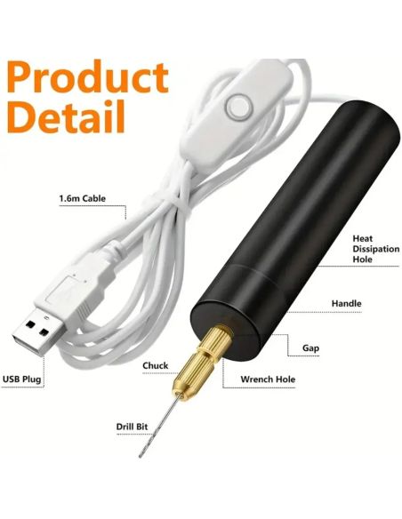 Мини електрическа дрелка с USB кабел