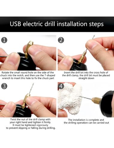 Мини електрическа дрелка с USB кабел