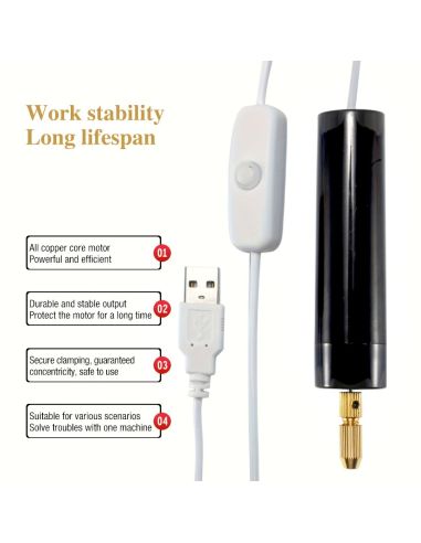 Мини електрическа дрелка с USB кабел