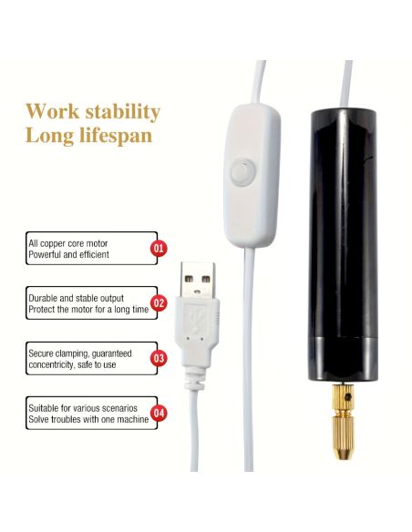 Мини електрическа дрелка с USB кабел