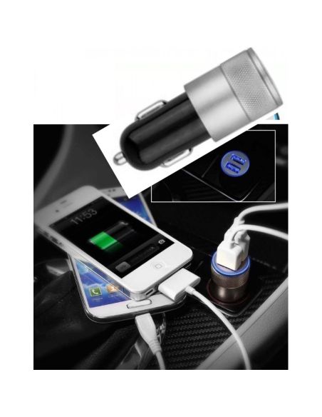 Разклонител за автомобилна запалка с 2 бр. USB за зареждане на мобилни устройства