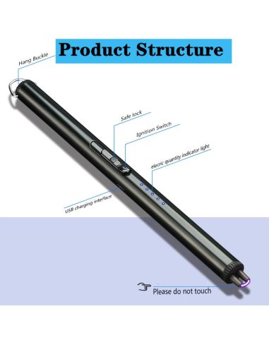 Преносима USB Type-C електрическа запалка с кука и метален корпус