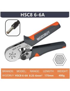 Клещи за кримпване шестоъгълни HSC8 6-6A с 800 броя накрайници 2
