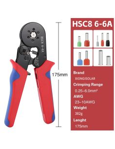 Клещи за кримпване HSC8 6-6A комлект с кутия и 1200 накрайника
