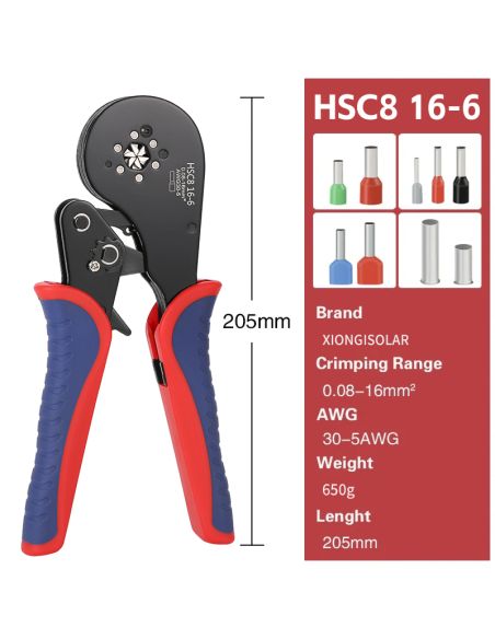 Клещи за кримпване HSC8 6-6A комлект с кутия и 1200 накрайника