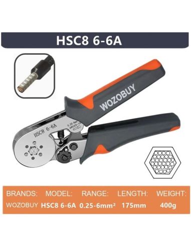 Клещи за кримпване на кабелни обувки HSC8 6-6A