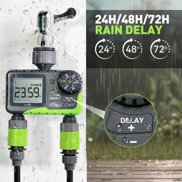 Таймер с LCD Дисплей и Функция Rain Delay – Спестете Вода и Време