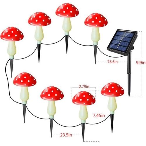 Комплект 8 бр. Соларни LED Гъбки