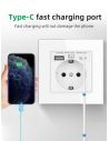 Бял Контакт 16A с USB Type C  Идеален за Модерни Интериори
