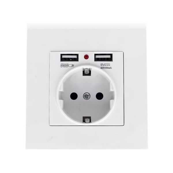 Електрически Контакт с Две USB Гнезда