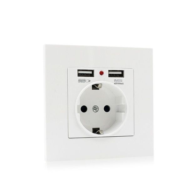 Електрически Контакт с Две USB Гнезда