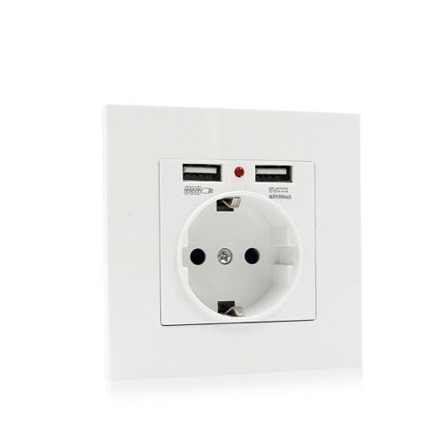 Електрически Контакт с Две USB Гнезда