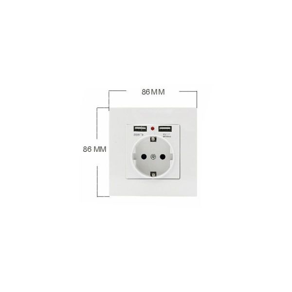 Електрически Контакт с Две USB Гнезда