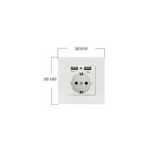 Електрически Контакт с Две USB Гнезда
