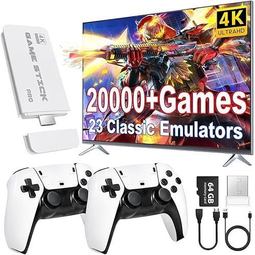 Мини Ретро Конзола  4K HDMI, 2 Безжични Джойстика, 23 Класически Емулатора