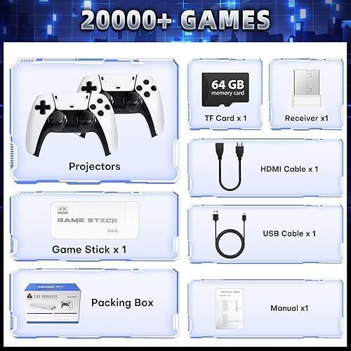 Мини Ретро Конзола  4K HDMI, 2 Безжични Джойстика, 23 Класически Емулатора