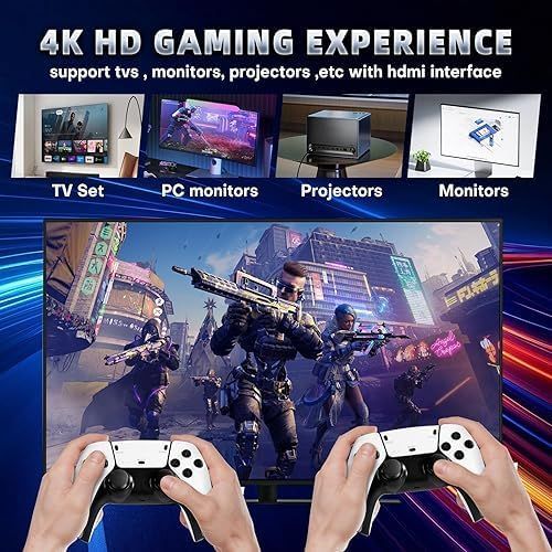 Мини Ретро Конзола  4K HDMI, 2 Безжични Джойстика, 23 Класически Емулатора
