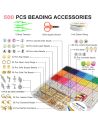 Комплект Плоски Мъниста за Бижута "Направи си сам"  64 Отделения с PVC Кутия