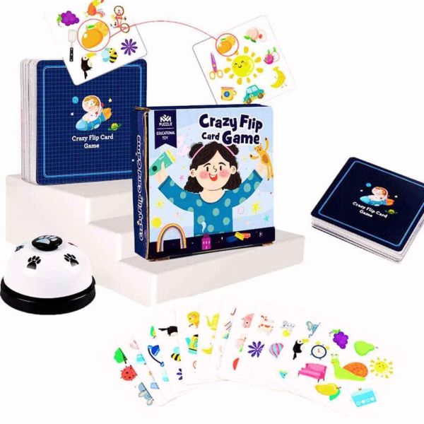 Семейна Игра с Бърза Реакция и Звънец Crazy Flip Card Game