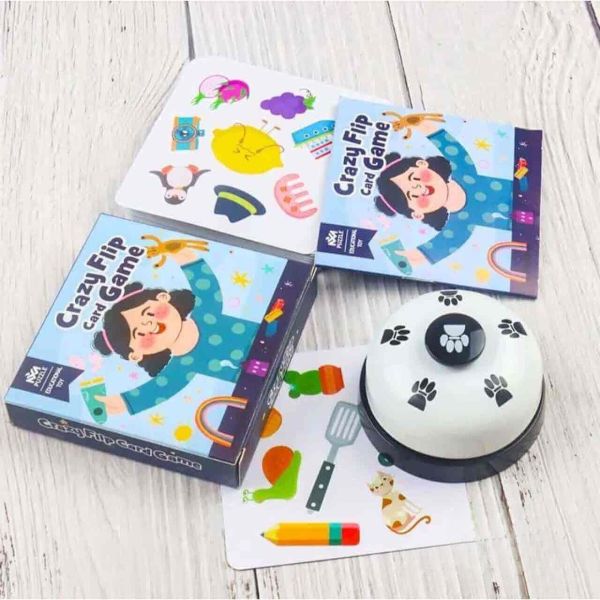 Семейна Игра с Бърза Реакция и Звънец Crazy Flip Card Game