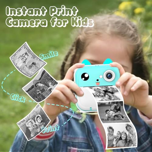 Зелен Моментален Фотоапарат с Bluetooth Връзка FUN PRINT и 2.4" IPS