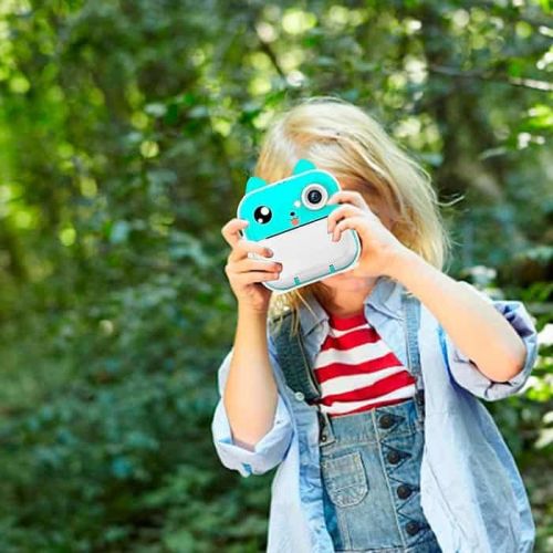 Зелен Моментален Фотоапарат с Bluetooth Връзка FUN PRINT и 2.4" IPS