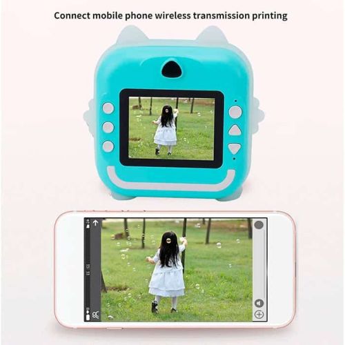 Зелен Моментален Фотоапарат с Bluetooth Връзка FUN PRINT и 2.4" IPS