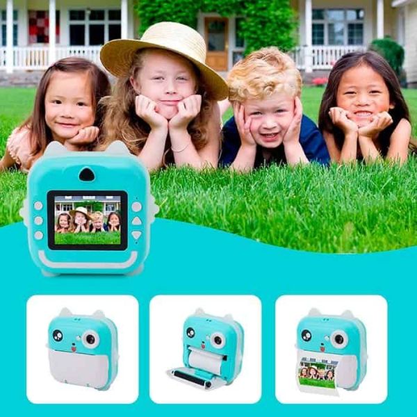 Зелен Моментален Фотоапарат с Bluetooth Връзка FUN PRINT и 2.4" IPS