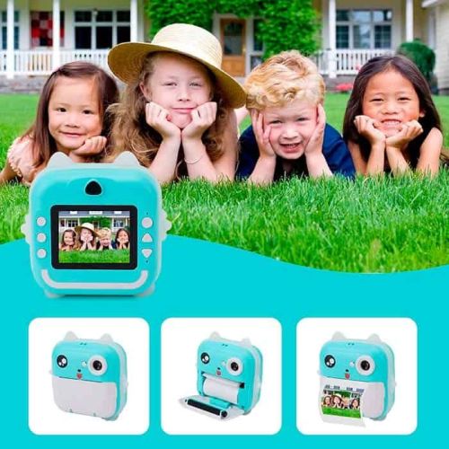 Зелен Моментален Фотоапарат с Bluetooth Връзка FUN PRINT и 2.4" IPS