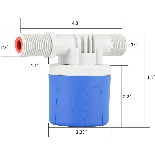 Клапан за Контрол на Водното Ниво (1/2" & 3/4") с Пластмасово Коляно в Комплект