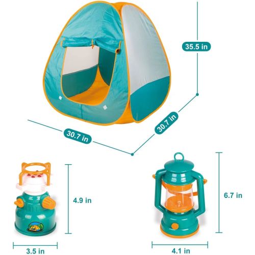 Голям Детски Комплект Къмпинг Pop up Палатка с Часовник и Манерка