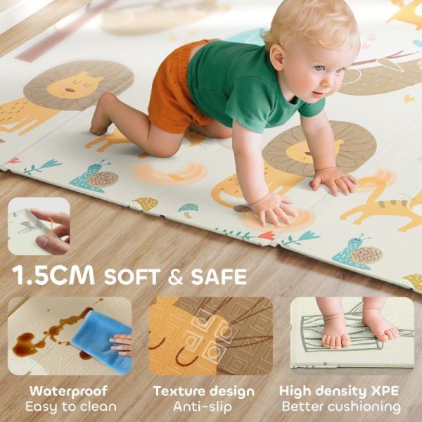 Голямо детско килимче за лазене 150x180x1 см от XPE пяна