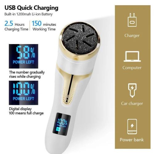 Електрическа пила за педикюр с LED индикация и USB Type-C зареждане