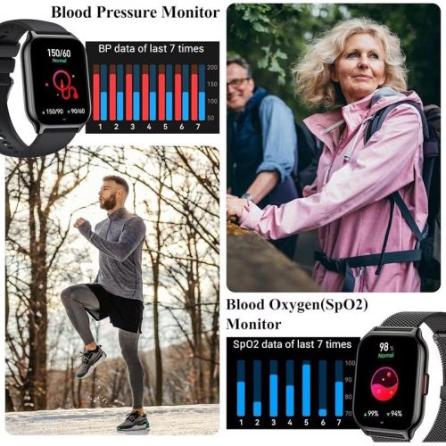 Смарт часовник TechONE Wand Pro 2 инча екран с метална и силиконова верижка