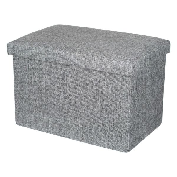 Сива табуретка ракла 45x30x30 см от здрав MDF и текстил