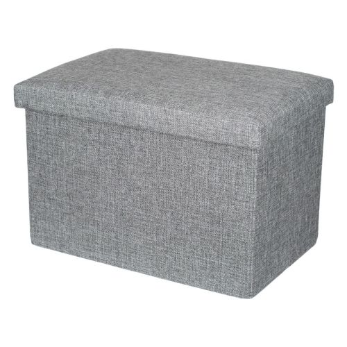 Сива табуретка ракла 45x30x30 см от здрав MDF и текстил